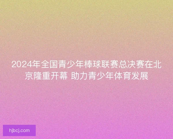 2024年全国青少年棒球联赛总决赛在北京隆重开幕 助力青少年体育发展